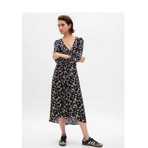 Gap Ruched Satin Midi Dress